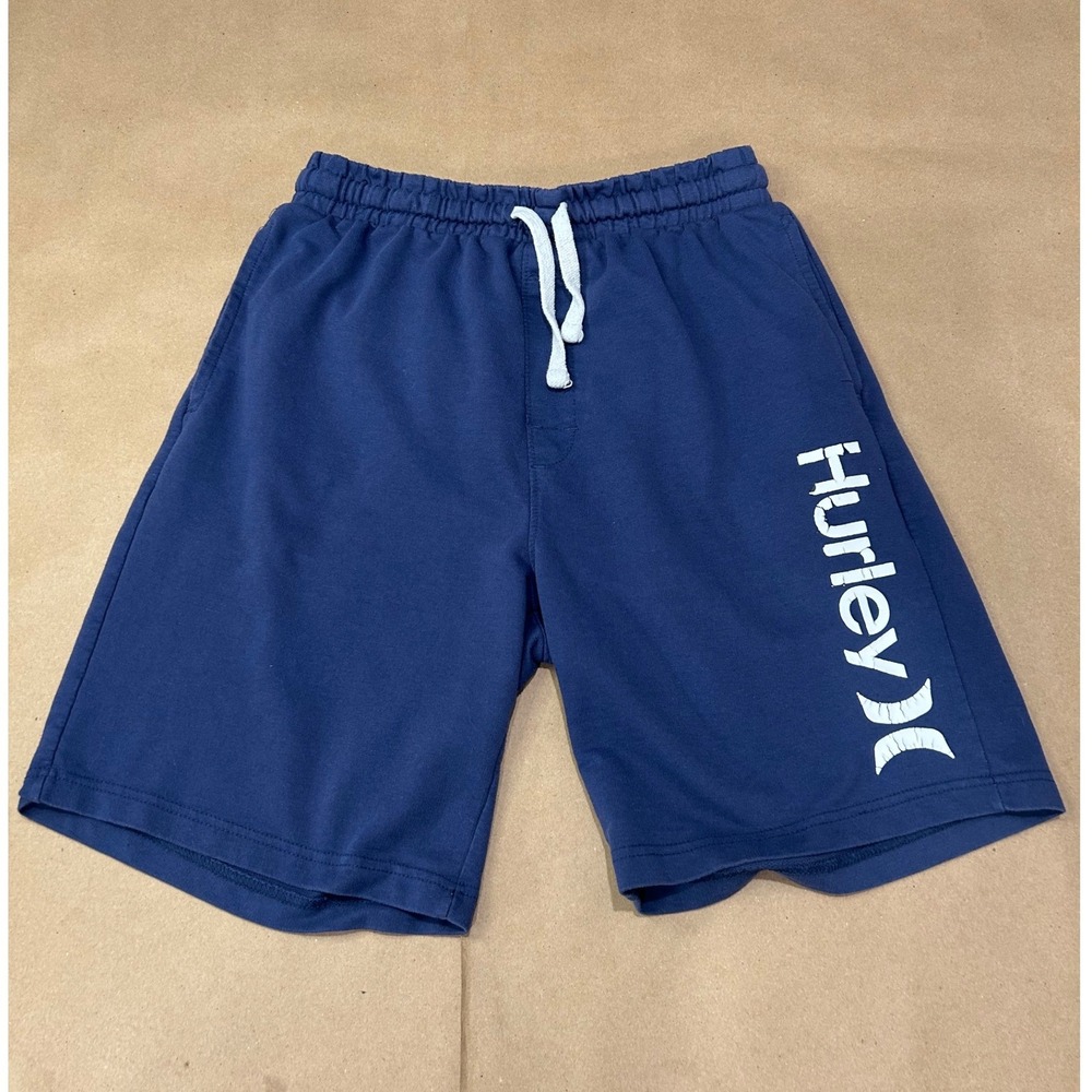 Hurley Blue Graphic Sweat Shorts Mens Large